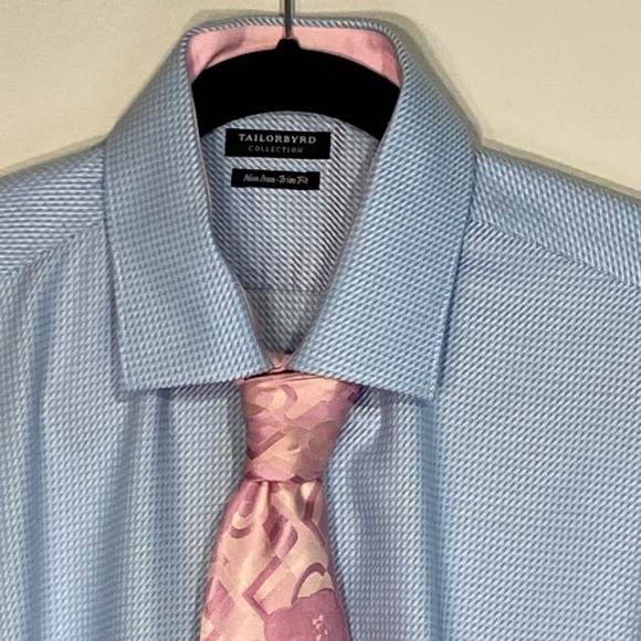 Blue and Pink dress shirt by Tailorbryd Like New - Picture 7 of 10